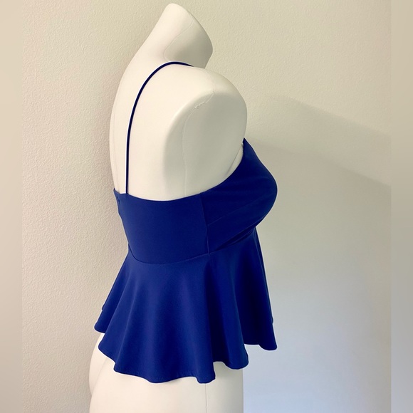 Leith Royal Blue Peplum Crop Tank - Picture 4 of 6